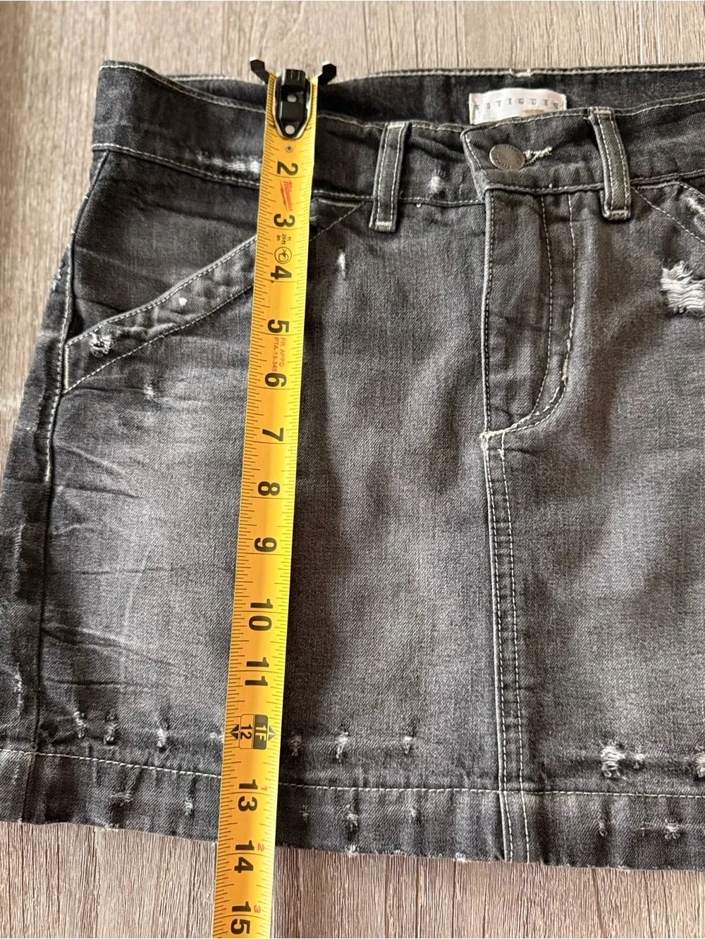 Fitigues Black‎ Denim Mini Skirt Grunge Goth Y2K Size 27